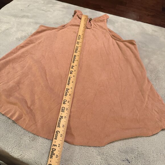 Taylor & Sage Tank Sleeveless Top Sz S Pink microsuede lasercut halter - Picture 6 of 8